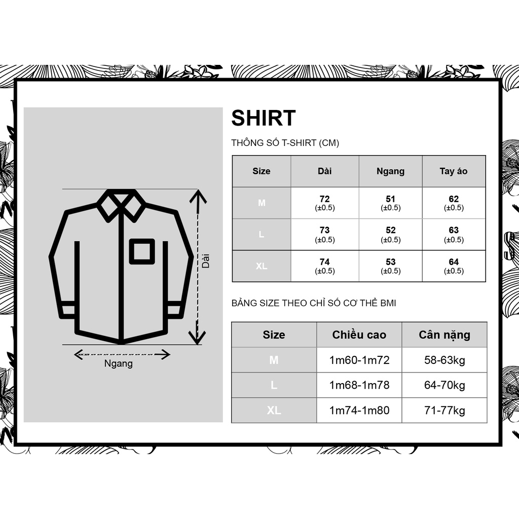 Áo sơ mi nam tay dài họa tiết thêu VICOLAS EMBROIDERED SHIRT