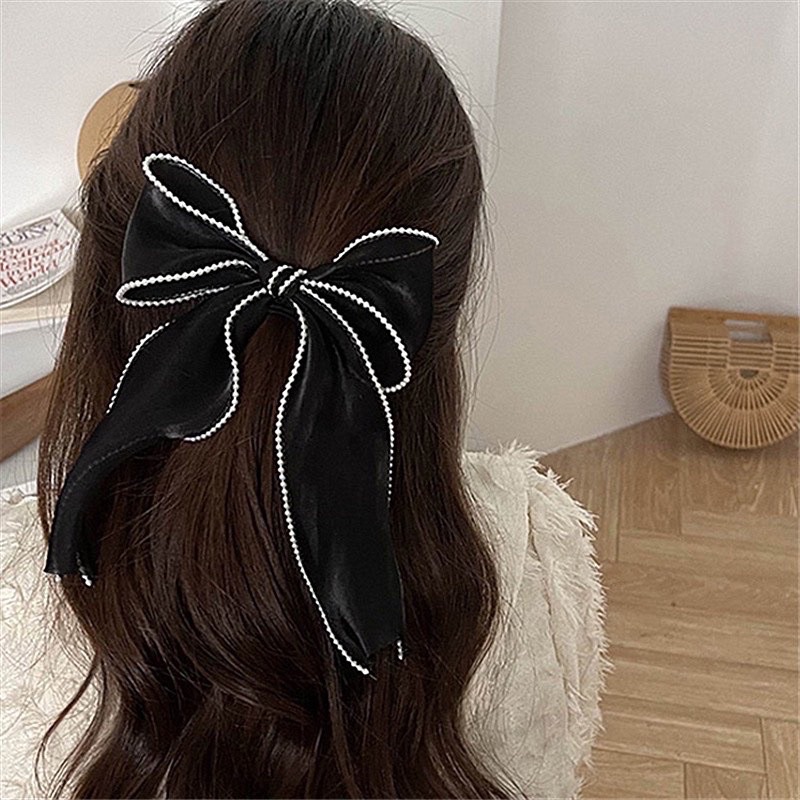 Cặp tiểu thư nơ ren đính cườm tạo kiểu hàn quốc
