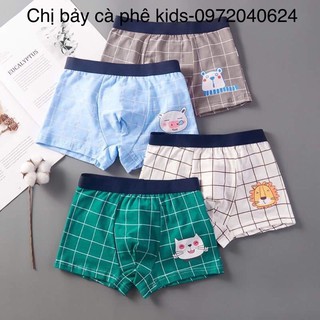Set 4 quần sịp bé trai đủ size 7-45kg