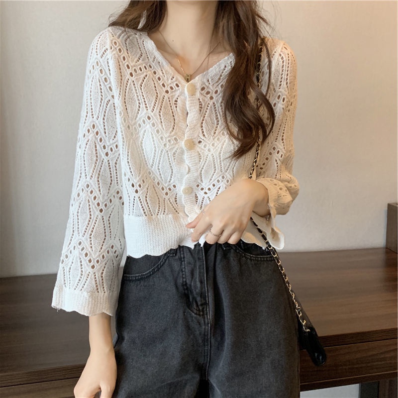 Áo Khoác cardigan Dệt Kim Mỏng Tay Dài Thiết Kế Mới Thanh Lịch Dành Cho Nữ