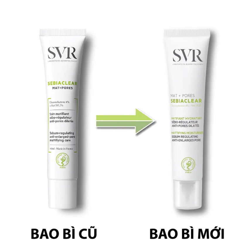Kem dưỡng da làm giảm mụn SVR SEBIACLEAR Mat + Pores 40ml
