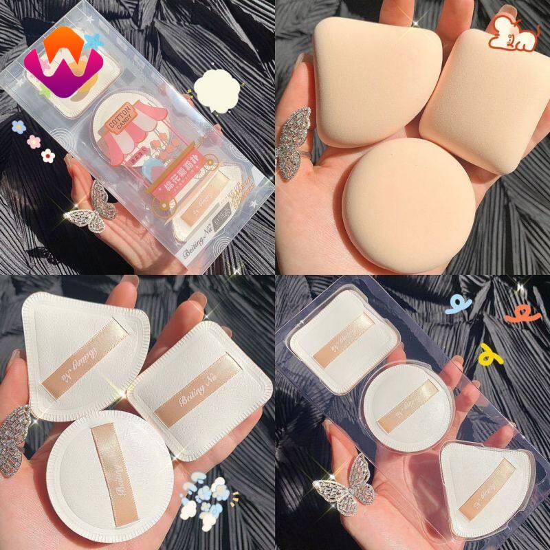 Set 3 mút trang điểm mềm mại tùy chọn kiểu dáng màu kẹo
