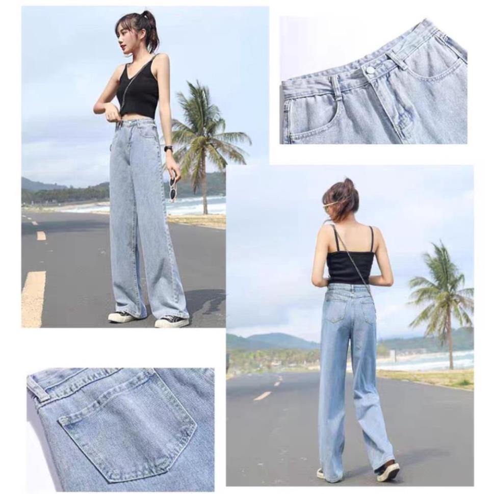 Quần jean bò ống rộng quần jean bò ống suông jeans nữ cạp cao hot nhất 2022 SKShop22 | BigBuy360 - bigbuy360.vn