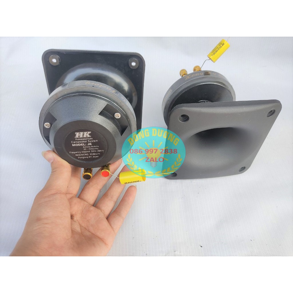 CỦ TREBLE 350 HỒNG KY JK MÀNG TITAN - GIÁ 1 CHIẾC KÈM HỌNG 12X12 VÀ TỤ 1.5 - LOA TRÉP KÈN