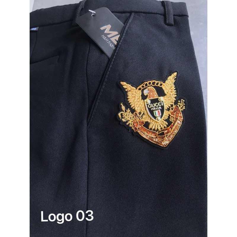 [HÀNG LOẠI 1] quần âu nam đen thêu logo đính đá quần ống côn hàn quốc vải không nhăn co dãn nhẹ | BigBuy360 - bigbuy360.vn