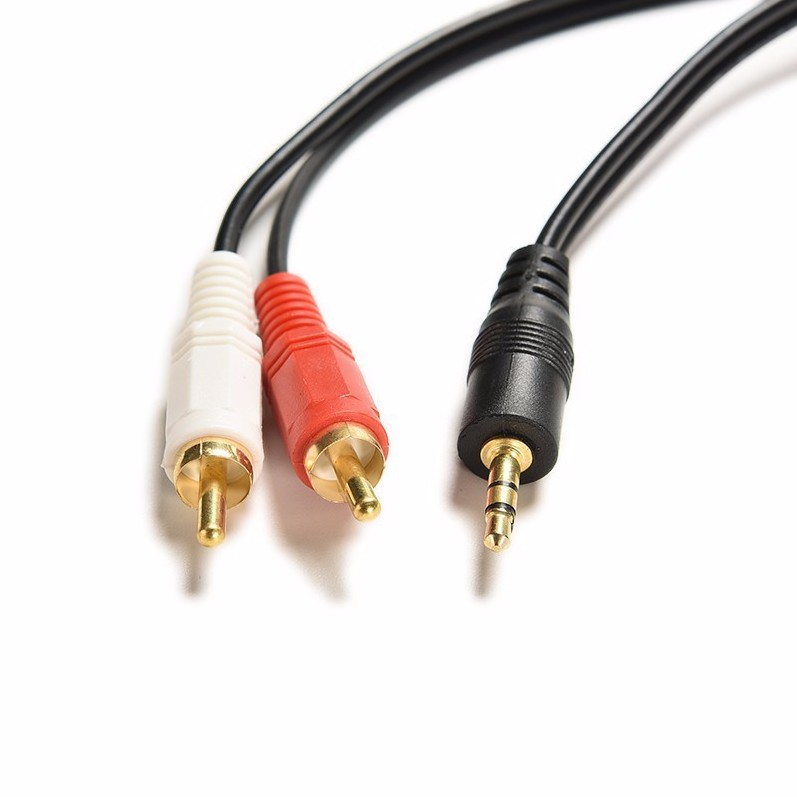 DÂY LOA CHUYỂN TỪ JACK CẮM 3.5mm SANG 2 JACK BÔNG SEN _ RCA DÀI 3 Mét