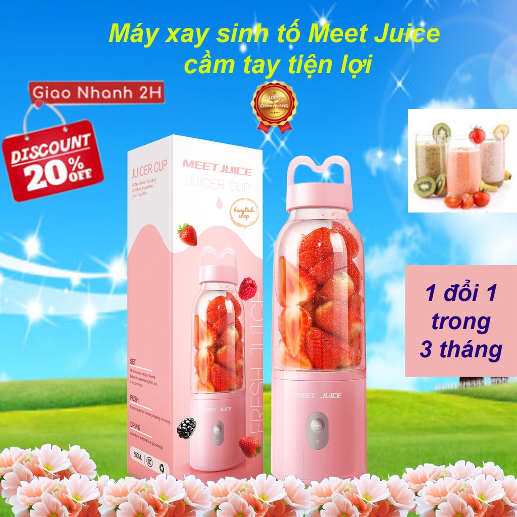 Hàng Chính Hãng - Máy Xay Sinh Tố Đa Năng Cầm Tay Meet Juice - Tiện Lợi