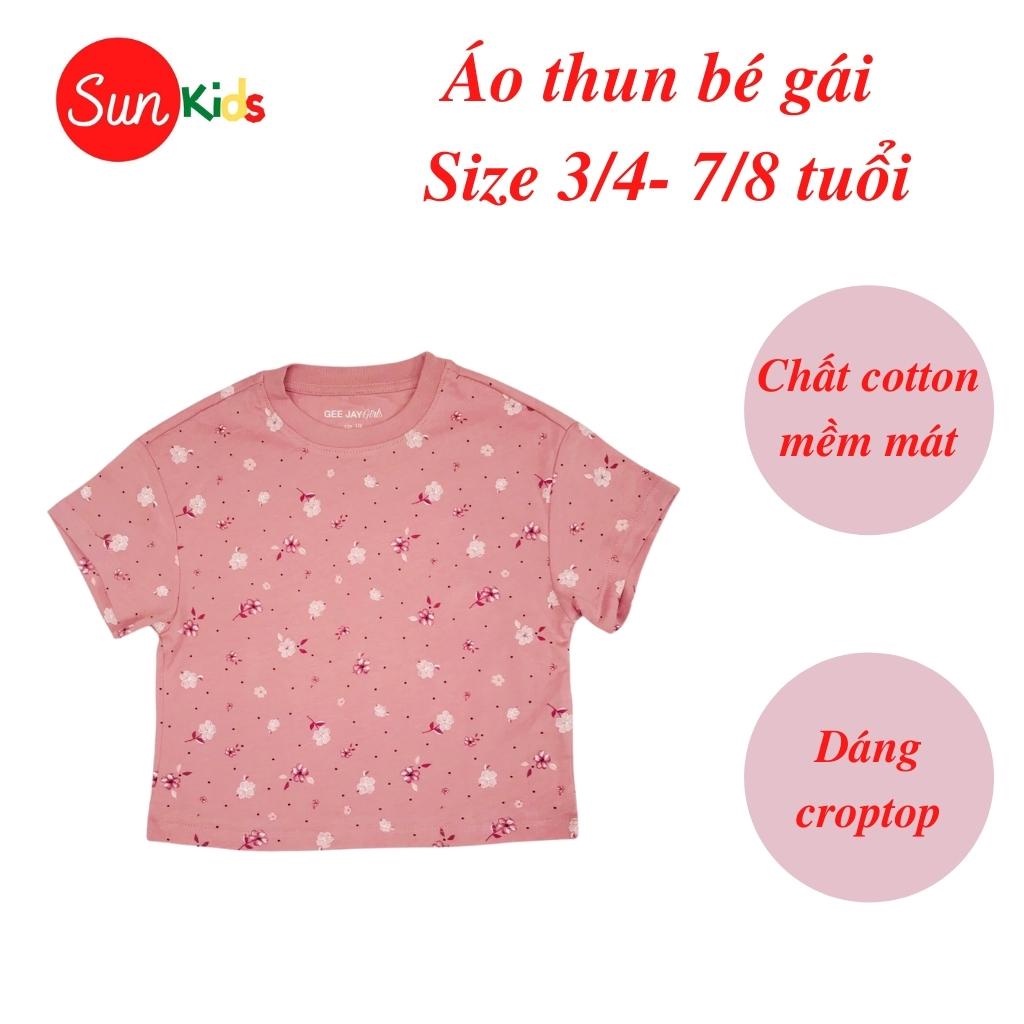 Áo thun cho bé gái, áo phông bé gái chất cotton mềm mát, size 3/4 - 7/8 tuổi - SUNKIDS1