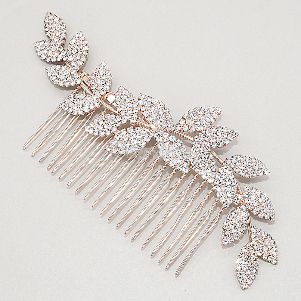 Lược Chải Tóc Bằng Hợp Kim Kiểu Gợn Sóng Đính Đá Xinh Xắn Cho Cô Dâu