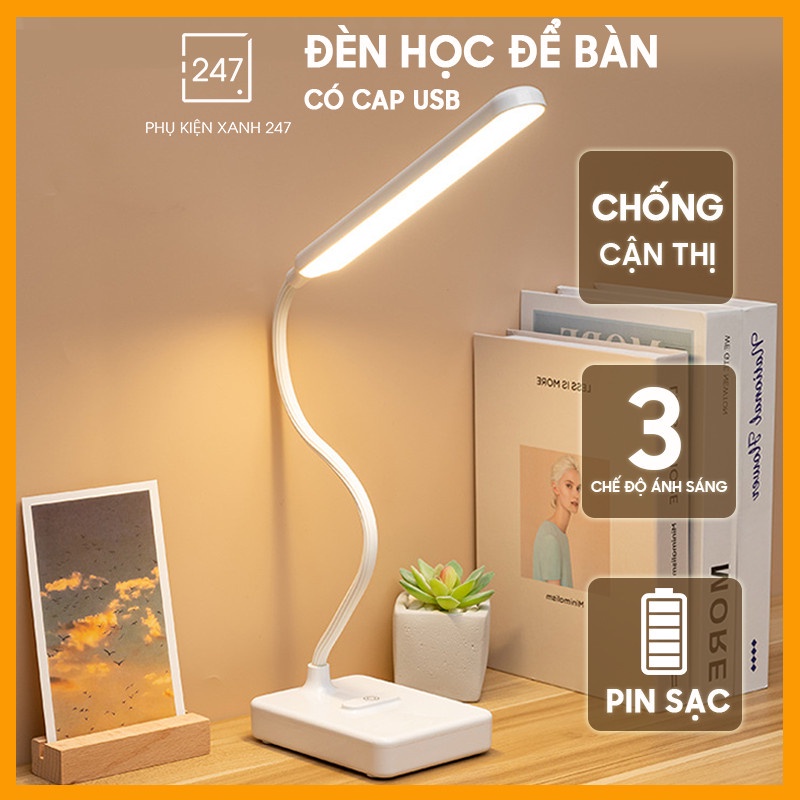 Đèn để bàn học, đọc sách chống cận thị, cảm ứng tích điện, 3 chế độ màu ánh sáng