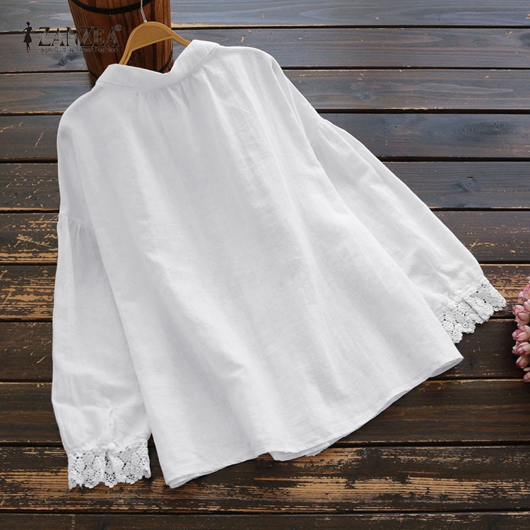 ZANZEA Áo Nữ Tay Dài Phối Ren Thời Trang Quyến Rũ