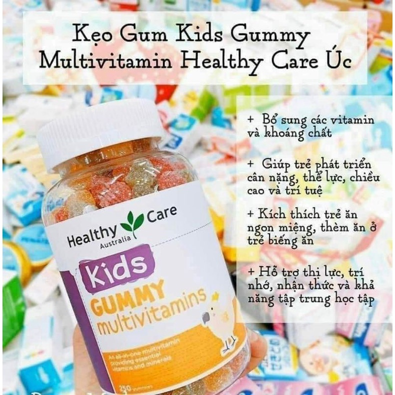 Kẹo Dẻo Bs Vitamin cho bé Healthy Care Kids Gummy Multivitamin 250 viên