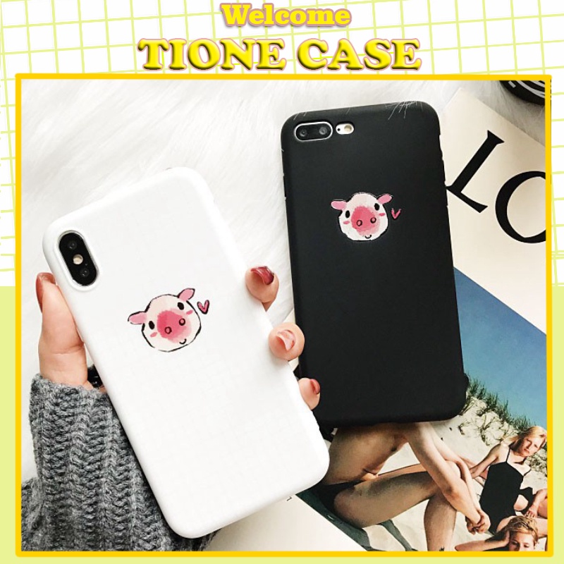 ốp điện thoại siêu rẻ Siêu khuyễn mãi [ IPHONE ] Ốp Lưng Silicon Mặt Heo Tim