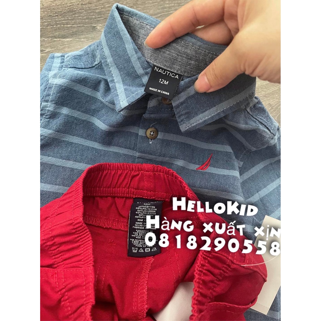 B346 - Áo sơmi kèm quần jogger nautica bé trai