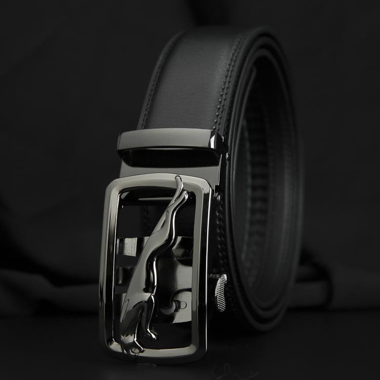 Thắt Lưng Dây Nịt Nam Da Bò 2 Lớp Khóa Tự Động Cao Cấp - Khóa Đồng Hình Báo vồ trạm 3D