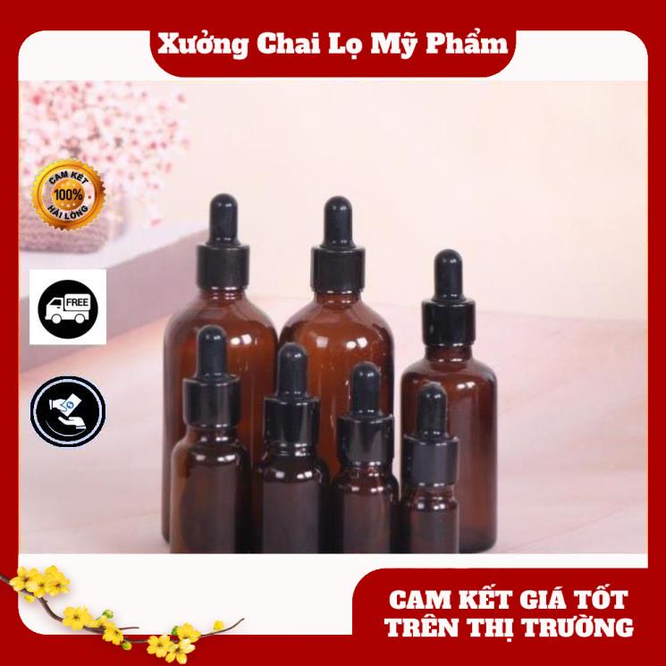 Lọ Chiết Serum ❤ [50ml] Lọ đựng tinh dầu bóp giọt khoen đen , chai lọ chiết mỹ phẩm , phụ kiện du lịch