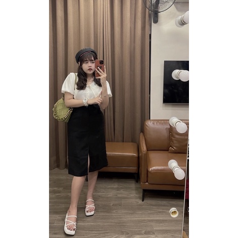 CV18 Chân Váy Xẻ Tà Trước Maii Thươngg