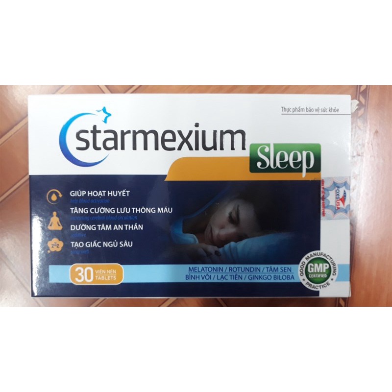Starmexium sleep hộp 30 viên giúp tăng cường lưu thông máu , dưỡng tâm an thần , hỗ trợ cải thiện giấc ngủ