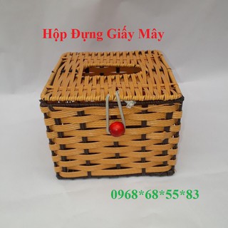 Combo 2 Hộp đựng giấy ăn giả mây vuông - Hộp đựng giây ăn