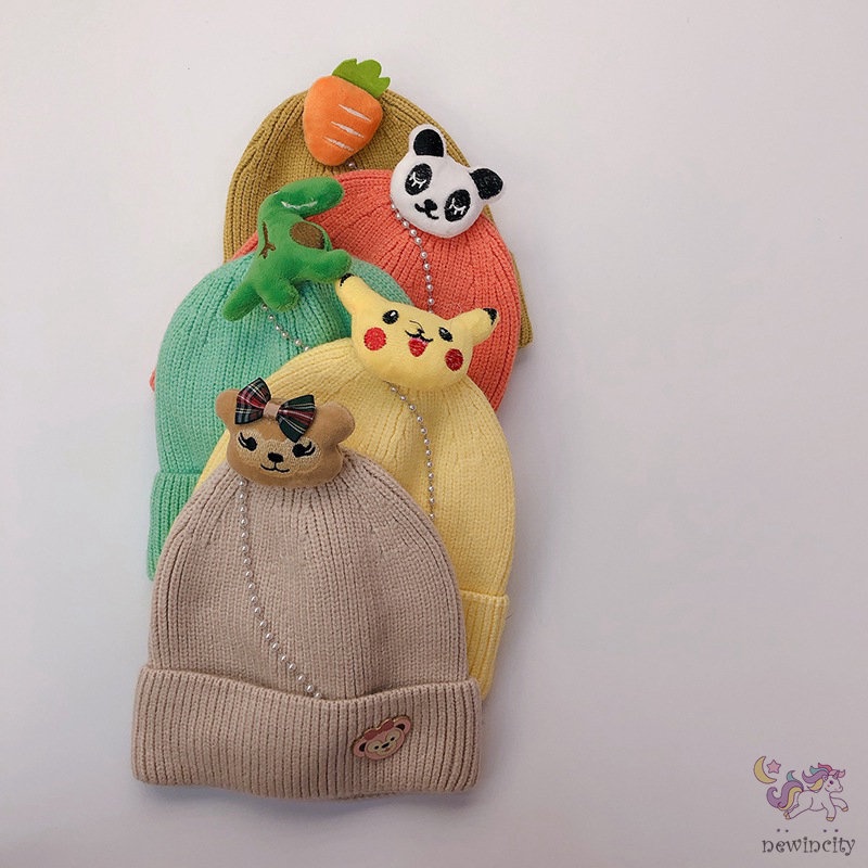 Mũ len họa tiết hoạt hình phong cách Hàn Quốc cho bé