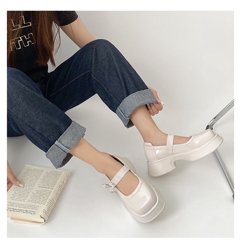 Order _ Giày lolita nữ da mềm hai màu siêu hottrend 2022