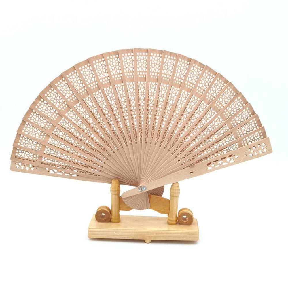 GOGOUP Quạt Xếp Bằng Gỗ Tre Trang Trí Du Lịch Unisex