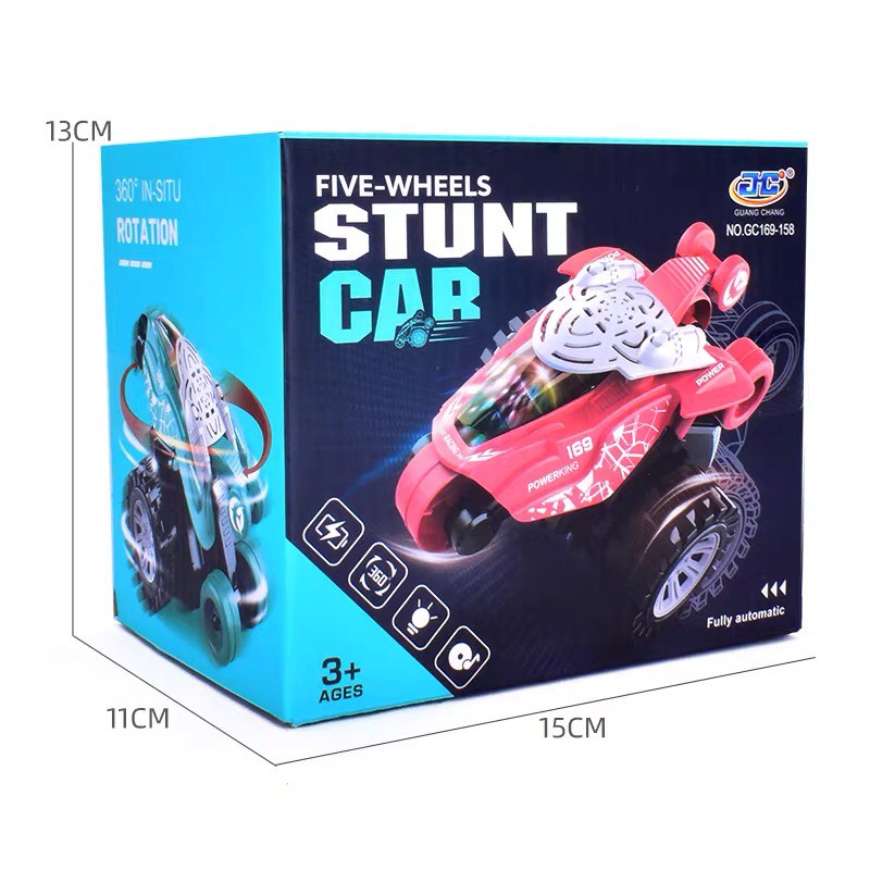 Xe pin 5 bánh Stunt Car nhào lộn xoay 360 độ cho bé trai và bé gái