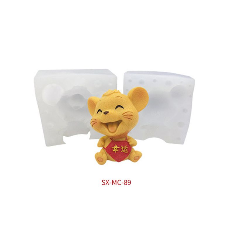 Khuôn Làm Bánh / Xà Phòng Chất Liệu Silicone Tự Làm Hình Chú Chuột 3D