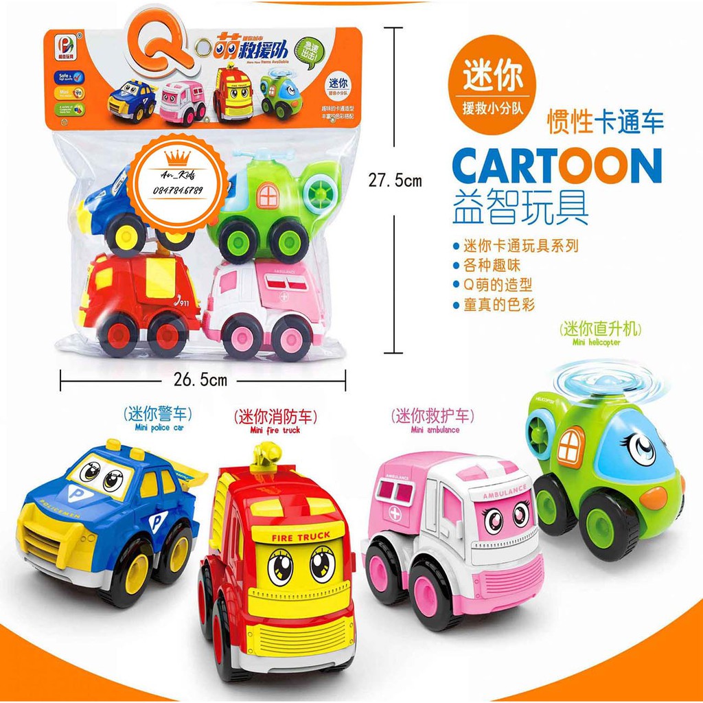 Bộ Xe Poli Với 4 Con Cực Chất Dành Tặng Các Bạn Nhỏ Yêu Thích Chú Poli Và Những Người Bạn An Kids