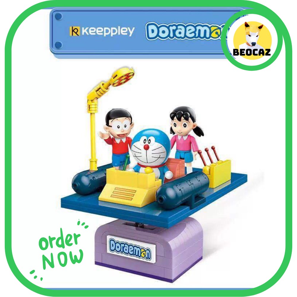 Bộ lắp ráp Keeppley mô hình cỗ máy thời gian Doraemon và Nobita cùng Xuka dễ thương time machine