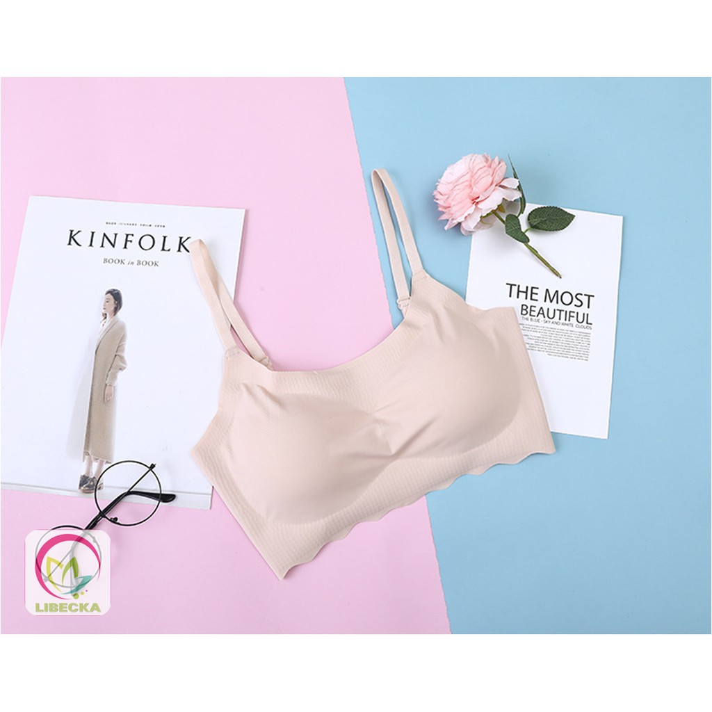 Áo ngực Bra nữ 2 dây quai mảnh su đúc tập Gym cao cấp không gọng nâng ngực không đường may không lộ viền LIBECKA AL24