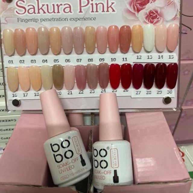 Sơn gel thạch hiệu bo bo chính hãng sakura pink(có bán lẻ)