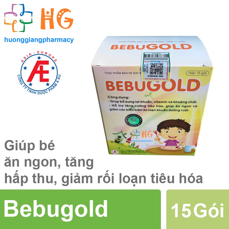 Cốm vi sinh Bebugold - Hỗ trợ tăng cường tiêu hóa, giúp ăn ngon, hấp thu tốt (Hộp 15 gói)