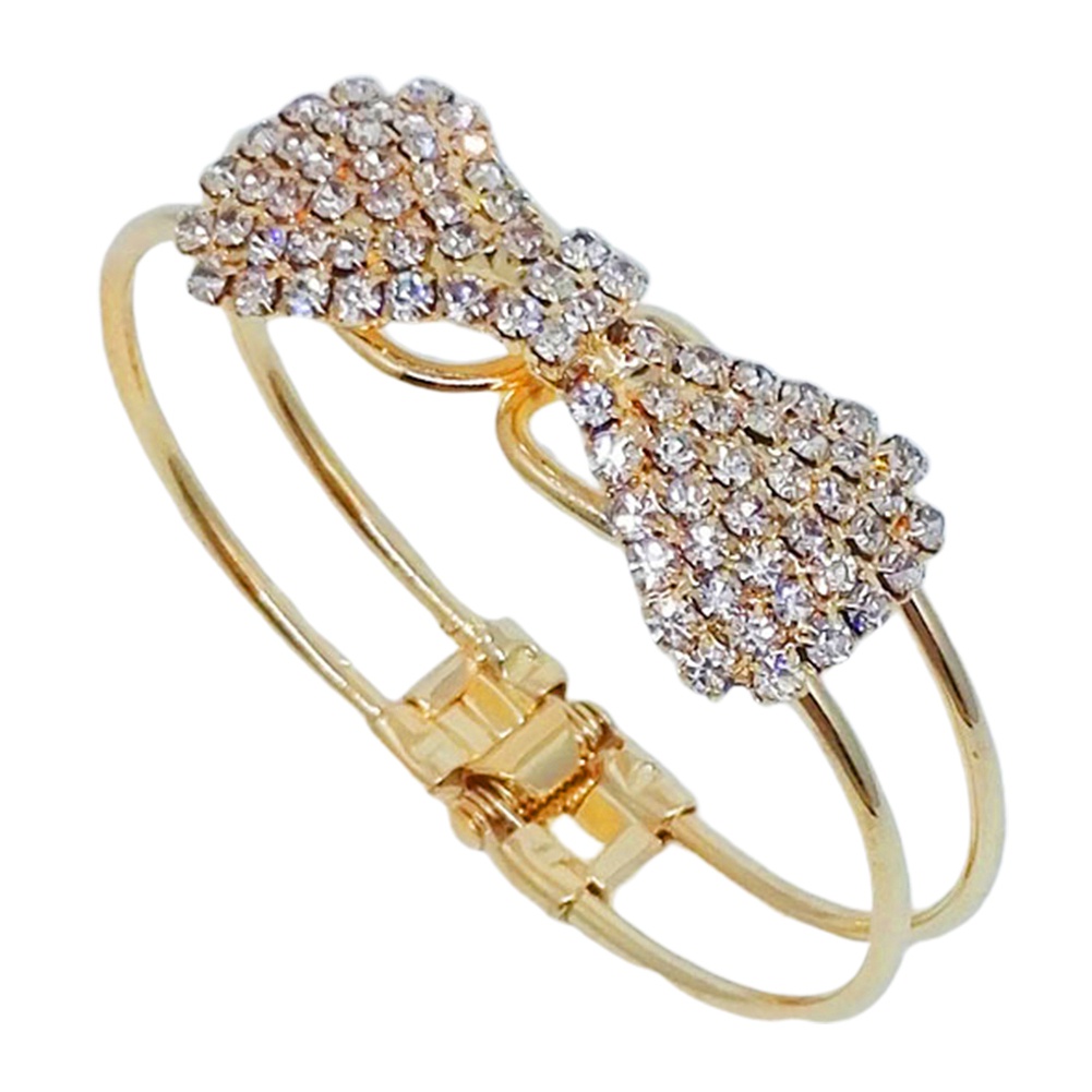 Vòng đeo tay thiết kế sang trọng đính đá nhân tạo thời trang cho nữ