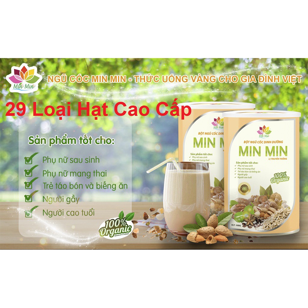 Ngũ Cốc Lợi Sữa Min Min FREE SHIP Ngu Coc Loi Sua MinMin Mẹ Nhiều Sữa Sau Sinh Mẹ Bầu Không Tăng Cân Ngủ Cóc