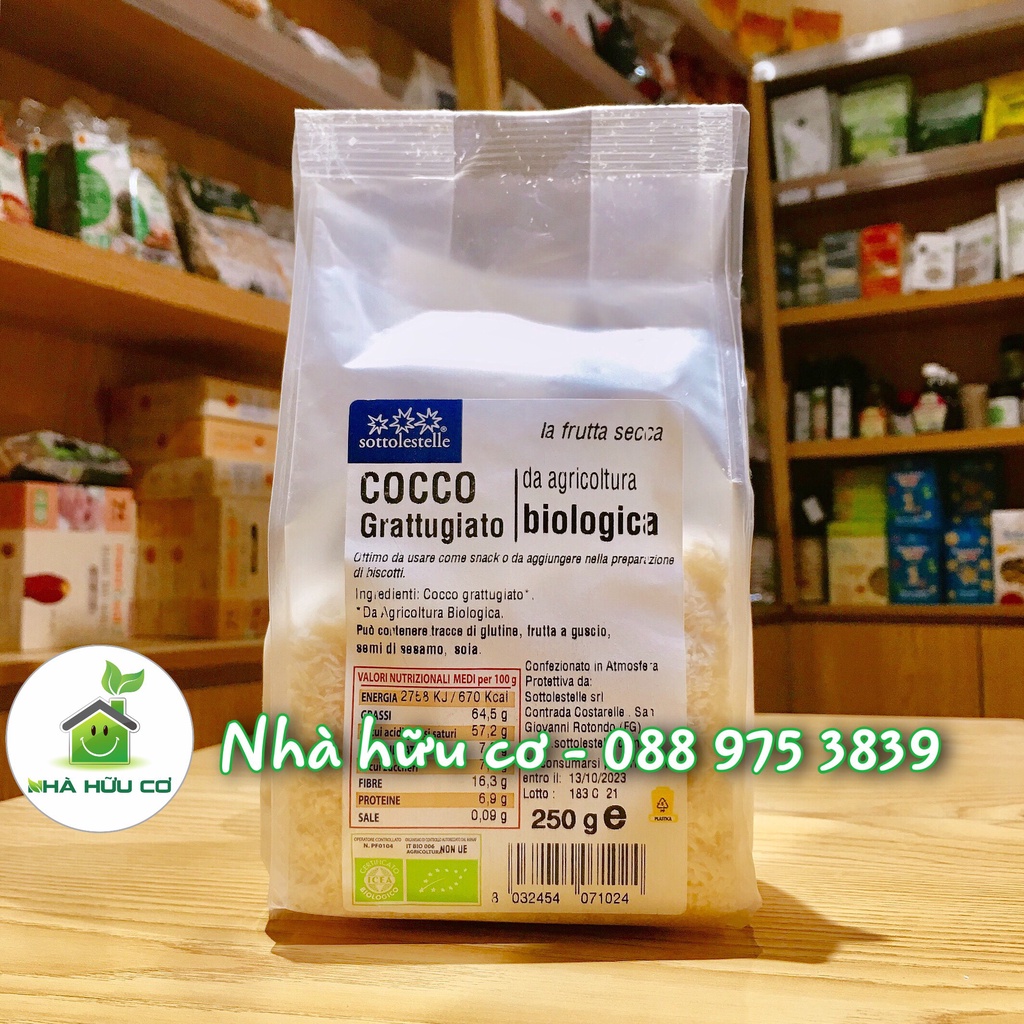 Vụn dừa hữu cơ 250g/100g/50g SOTTOLESTELLE - Date: 13/10/2023 - Nhà hữu cơ