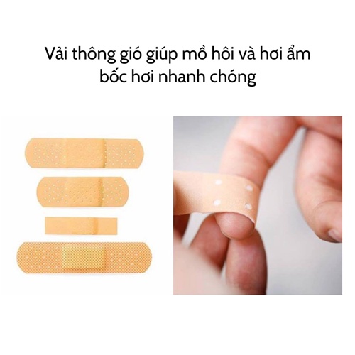 [Hộp 100 miếng] Băng gạc y tế ♦️ Miếng dán vết thương cá nhân vô trùng nhiều kích cỡ thoáng khí tiện lợi giá rẻ