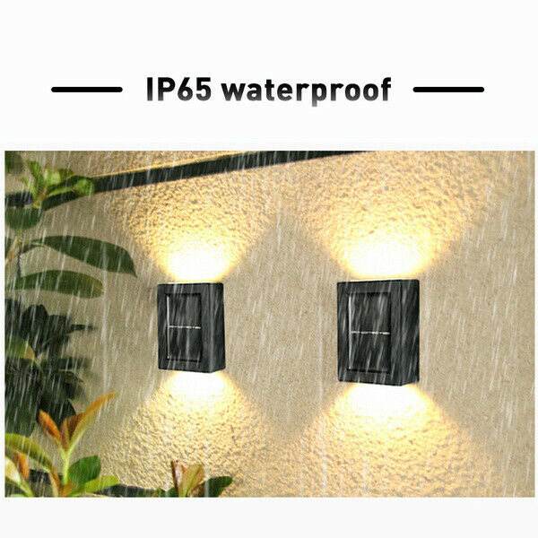 Solar Power 2 LED Light Path Way Wall Landscape Mount Garden Fence Lamp Outdoor 3Color