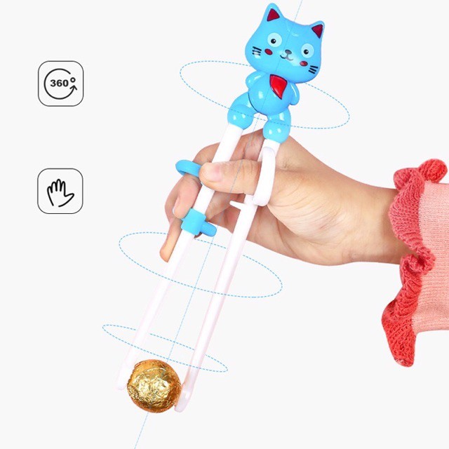 Bộ Thìa-Dĩa-Đũa Cho Bé Tập Ăn-Tập Xúc-Ăn Dặm-Cán Ngắn Có nút Chặn An Toàn-kèm Hộp Đựng Vệ Sinh