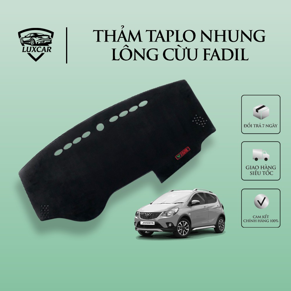 Thảm taplo nhung lông cừu LUXCAR xe VINFAST FADIL | Đế cao su cao cấp chống nóng,chống trượt