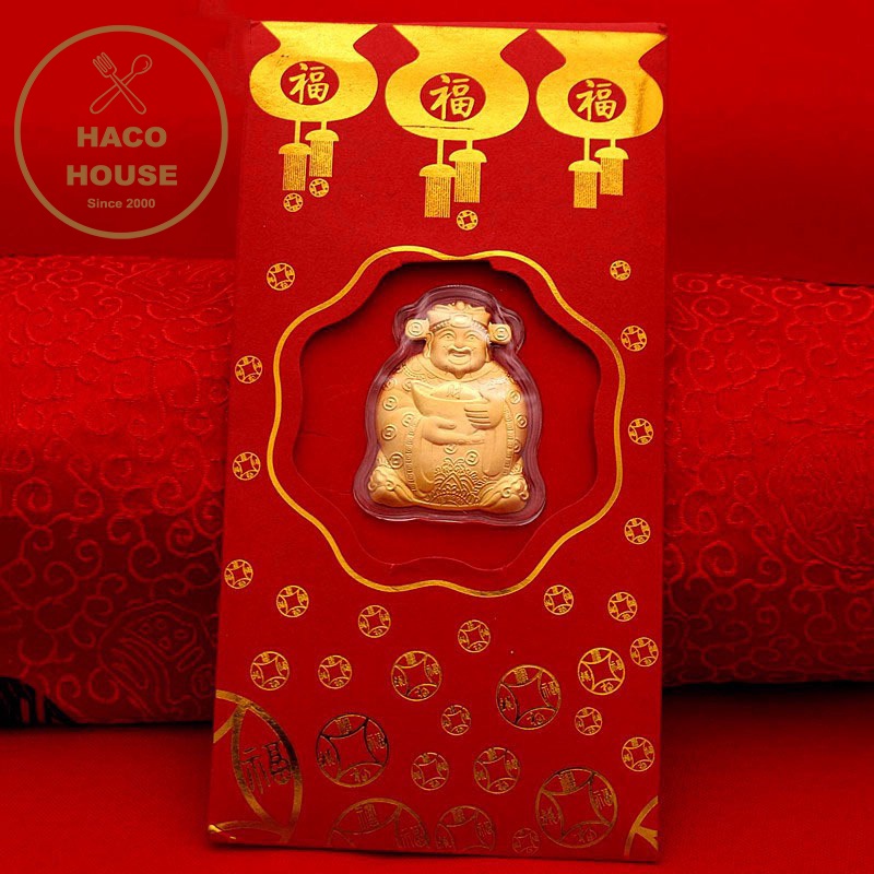 Bao Lì Xì Thần Tài Mạ Vàng May Mắn, Bao Lì Xì Tết May Mắn Hồng Kong Tết 2022, Lì Xì Độc Lạ Tuyển Sỉ