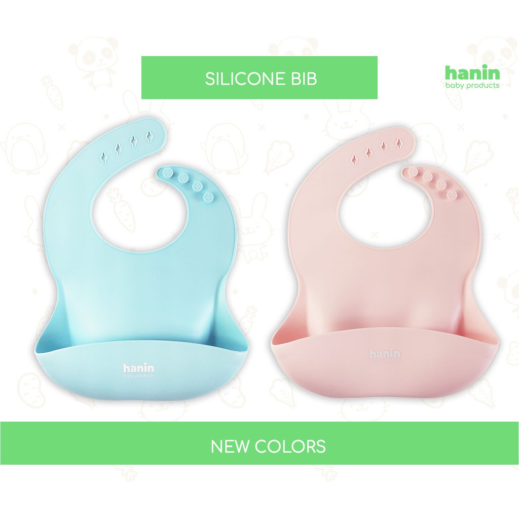 Yếm Máng Ăn Dặm Silicon Hanin Baby chính hãng - Siêu mềm, dày dặn , an toàn cho bé