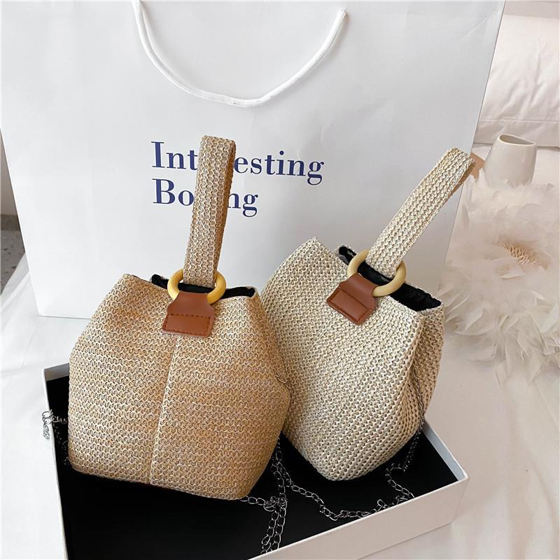 Túi Bucket Đeo Vai JASMIN NOIR Bằng Rơm Độc Đáo Cho Nữ