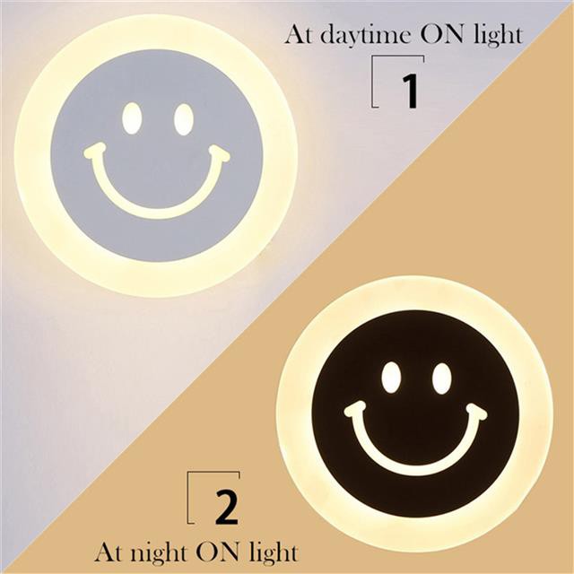 Creative LED Smile Face Lamp Simple Kids Cartoon Bed Room Light Ultra-Thin Acrylic Porch Aisle Lanterns Passage Luminair