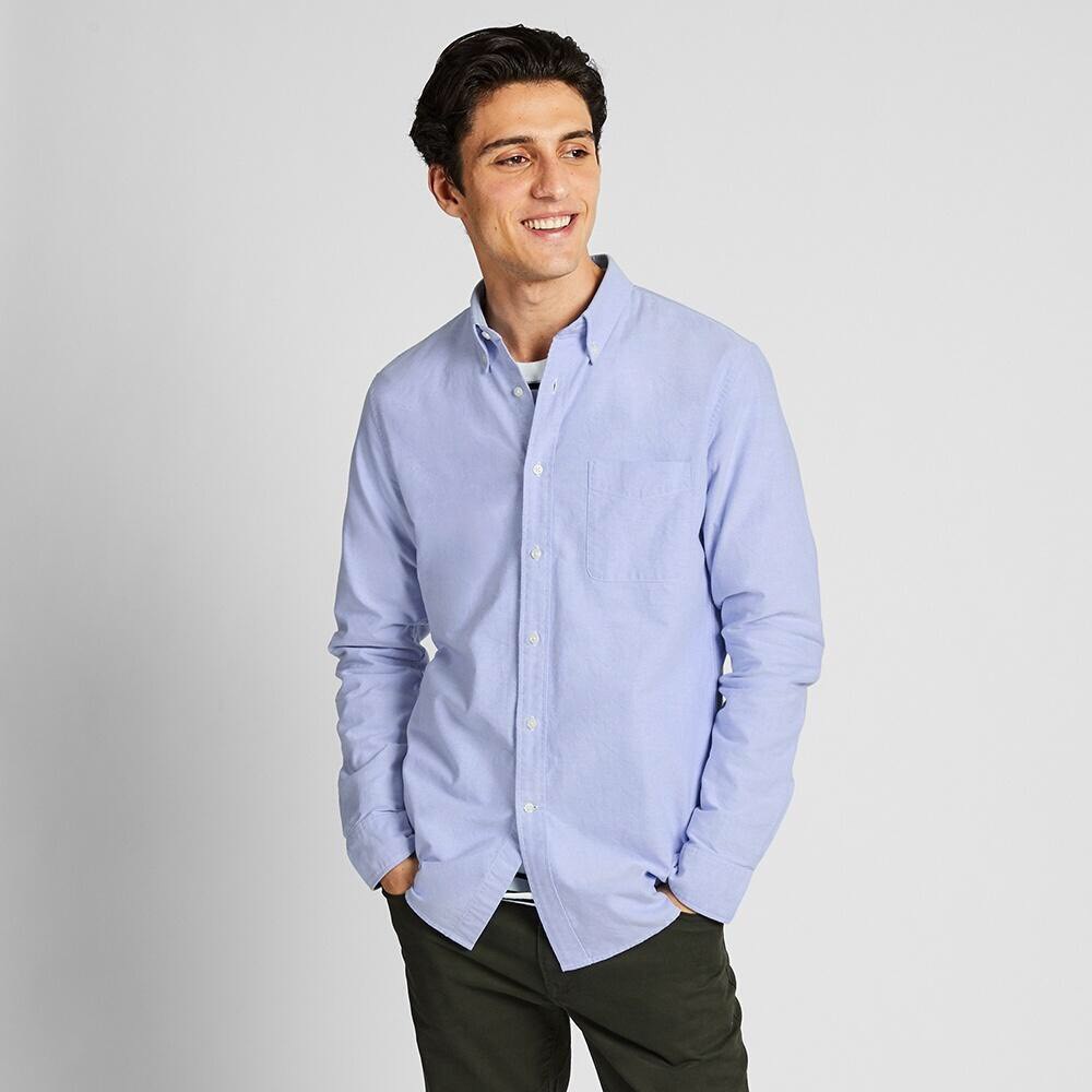 Áo sơ mi nam dài tay dáng slim fit Oxford Uni xuất xịn