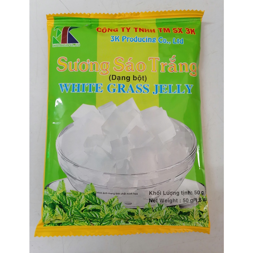 [50g] BỘT RAU CÂU SƯƠNG SÁO TRẮNG [VN] 3K White Grass Jelly Powder (bph-hk)