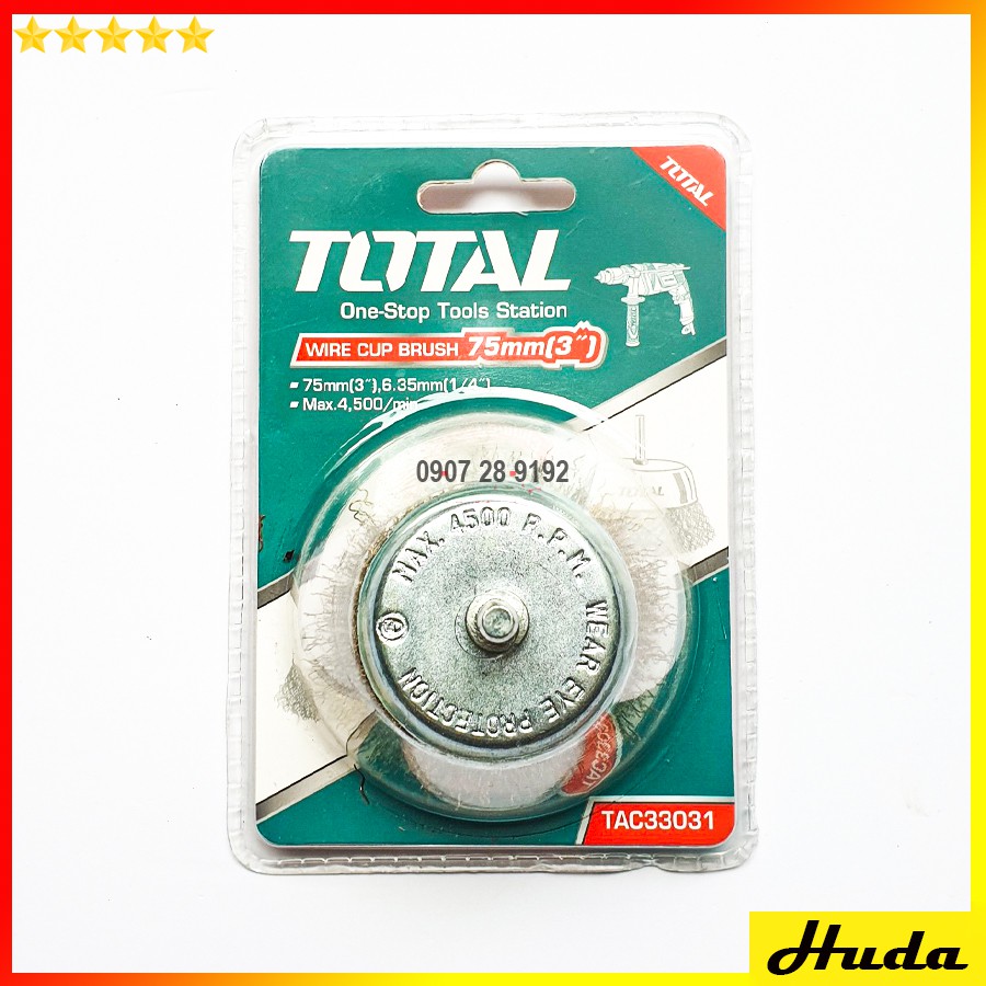 Total - TAC33031 Chén cước (chổi cước) có cán 75mm uio