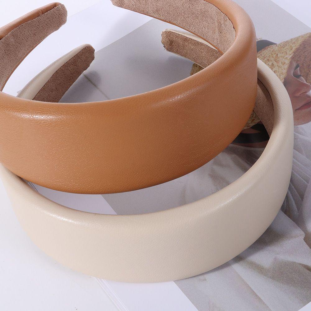 Băng Đô Cài Tóc Bằng Da Phối Lụa Có Đệm