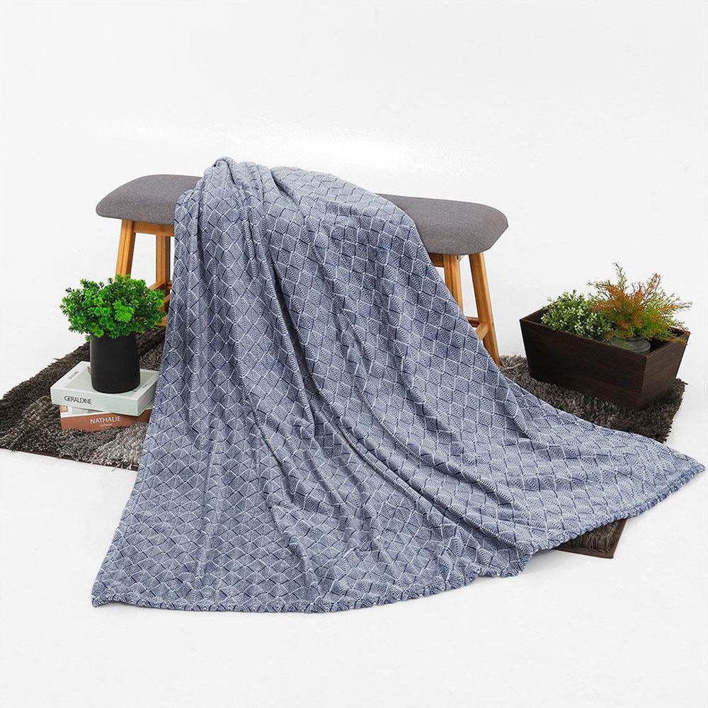 HomeBase HLS Chăn Polyester AMORA W152xD1xH203 Cm màu xanh tím