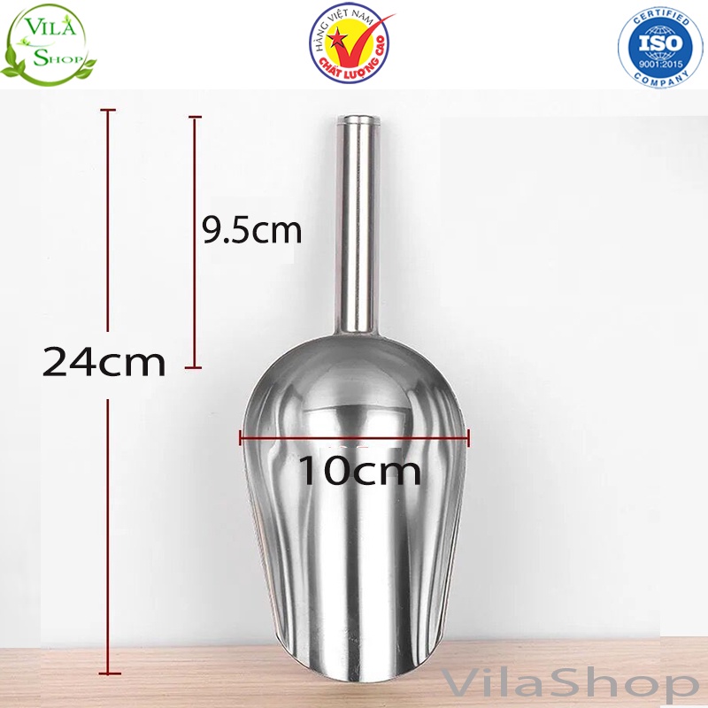 Muôi Xúc Đá, Dụng Cụ Múc Đá - Múc Các Loại Hạt Bằng Inox 304 Tay Cầm Chắc Chắn An Toàn Tiện Lợi